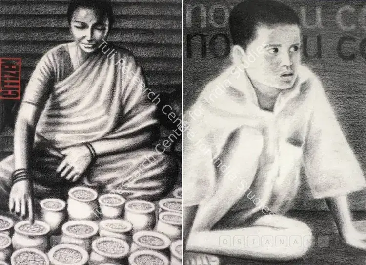 Krishnan, Rajan (Artist). Citizen. Charcoal and ink on paper, 2002-2004 | Drawing | FineArts | 00562717