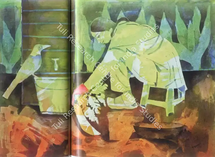 Bendre, Padmanabh (Artist). Curious Companion. Acrylic on canvas, 2005 | Painting | FineArts | 00562395