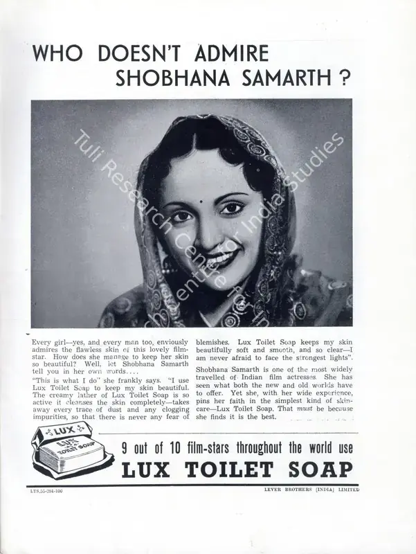 Lux (Advertiser). Advertisement for the Lux Toilet Soap. February 1942 | Advertisement, Filmindia, February 1942 | CinemaEducation | 00858702