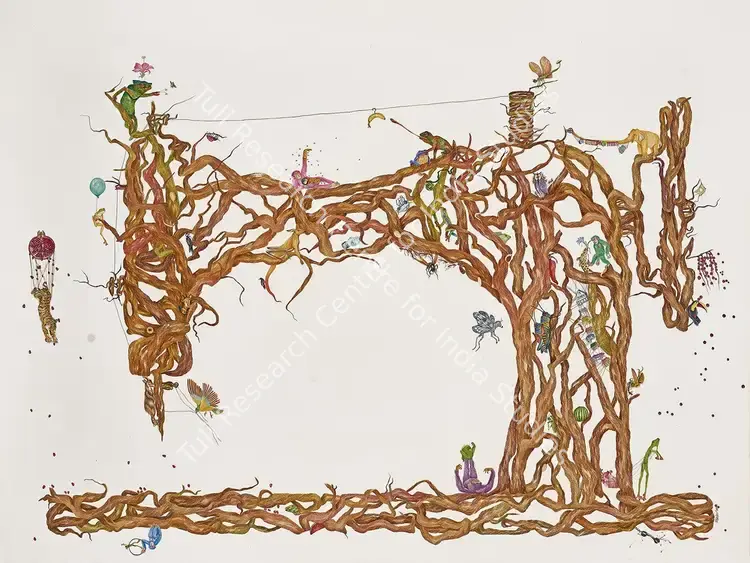 Sugandh, Yashika (Artist). Untitled. Pen, watercolour & colour pencil on paper, 2020 | Painting | FineArts | 00352278