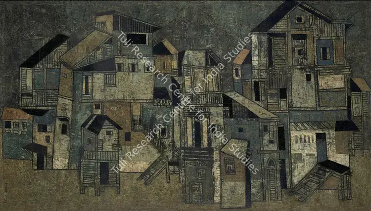 Sagara, Piraji (Artist). Portrait of Srinagar. Oil on canvas, 1960s | Painting | EconomicsArt | 00871376