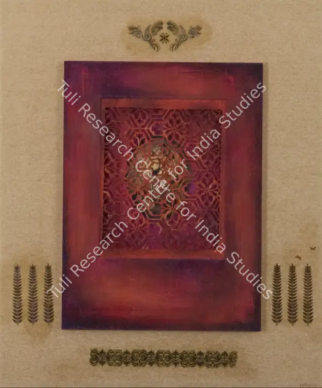 Baswani, Manisha Gera (Artist). Gulab Mahal. Gouache and jaali on shikshiki board, 2005 | Painting | FineArts | 0024106
