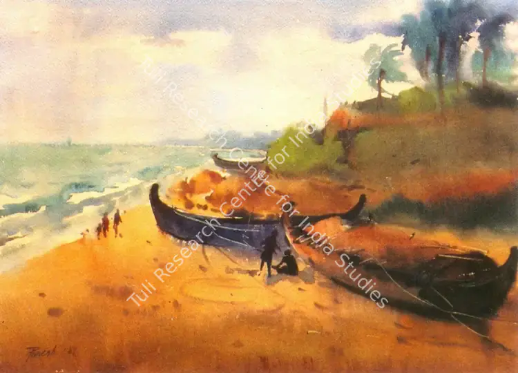 Maity, Paresh (Artist). Seascape. Watercolour on paper, 1989 | Painting | FineArts | 00374048