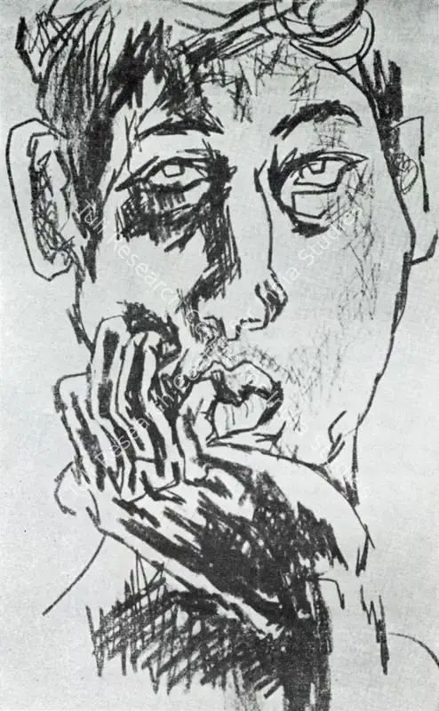 Rajavelu, S.K. (Artist). Self-Portrait. n.d. | Artrends, January 1962 | Drawing | FineArts | 00551135