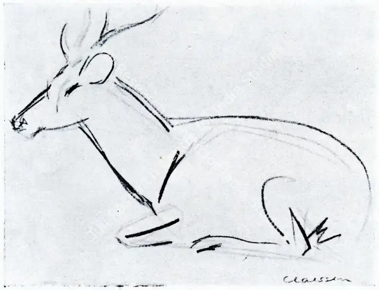 Claessen, George (Artist). Sambar. n.d. | Marg, April 1952 | Drawing | FineArts | 00674684