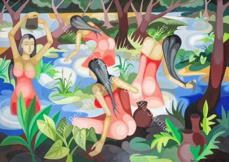 Senanayake, Senaka (Artist). Untitled (Bathers). Oil on canvas, 1982 | Painting | EconomicsArt | 00870392