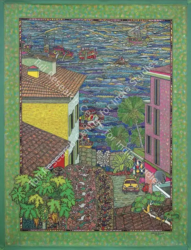 Andrade, Santhosh (Artist). Dependence Land & Water. Acrylic on canvas, 2021 | Painting | FineArts | 00603877