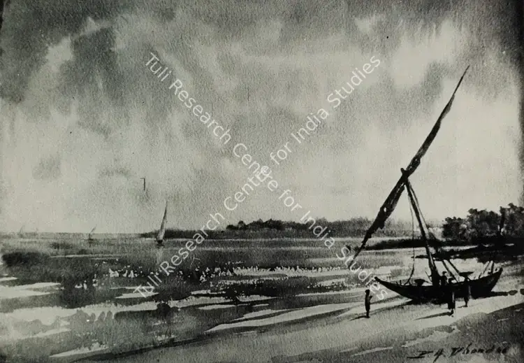 Dhond, P.A. (Artist). Seascape. Water Colour, 1966 | Marg, September 1983 | Painting | FineArts | 00675034