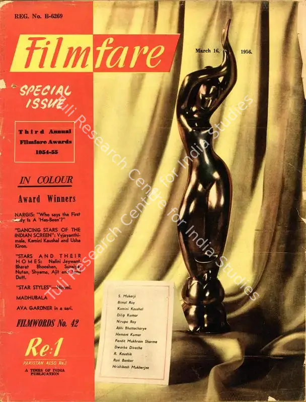 Mandy, C.R. (Editor). Filmfare - The Fortnightly Film Magazine. 5(6). Bombay: Pyarelal Sah,  c/o The Times of India, 16 March 1956 | Magazine | CinemaEducation | 00793195