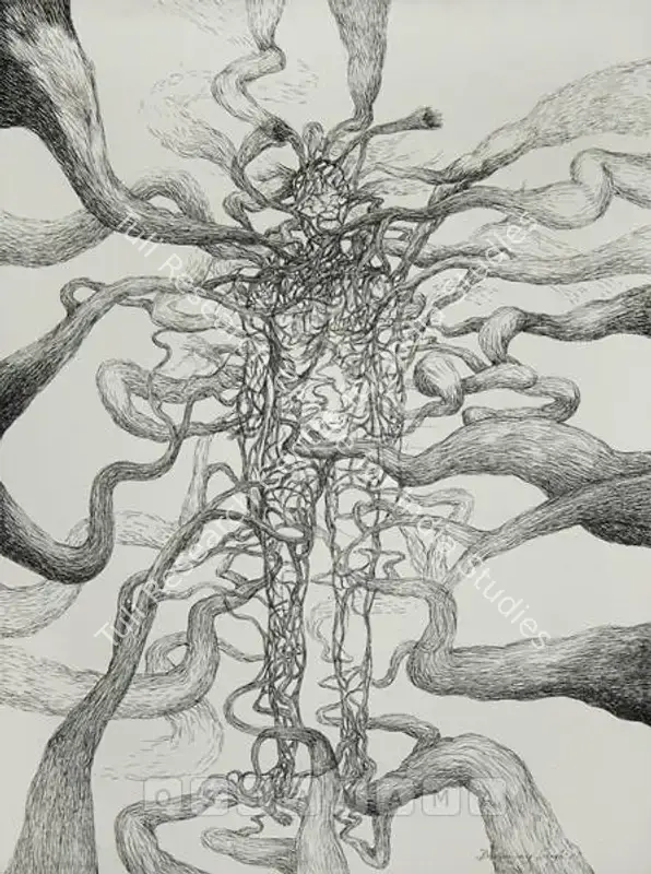 Singh, Dhananjay (Artist). Transformation. Pen and ink on paper, 2007 | Drawing | FineArts | 00756943