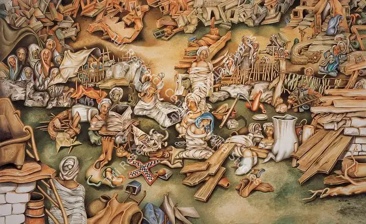 Cherian, Milburn (Artist). Untitled. Coloured ink on paper, 1994 | Drawing | FineArts | 00371619