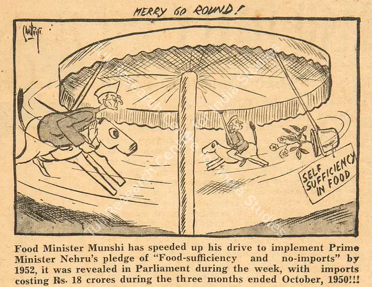 Chatterjee, Basu (Cartoonist). Merry Go Round !. 1950 | Cartoons, Blitz, 25 November 1950 | PopCulture | 00794866