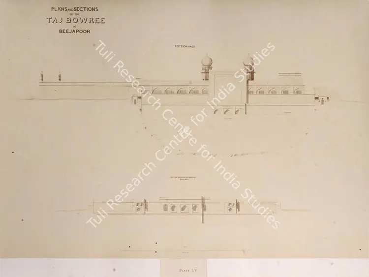 Unknown (Photographer), Plans and Sections of the Taj Bowree at Beejapoor, c.1850 | Antiquarian Photograph | Photography | 00115026