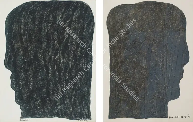 Das, Amitava (Artist). Untitled; Untitled. Pen and ink on paper (each), 1989 (each) | Drawing | FineArts | 00642659