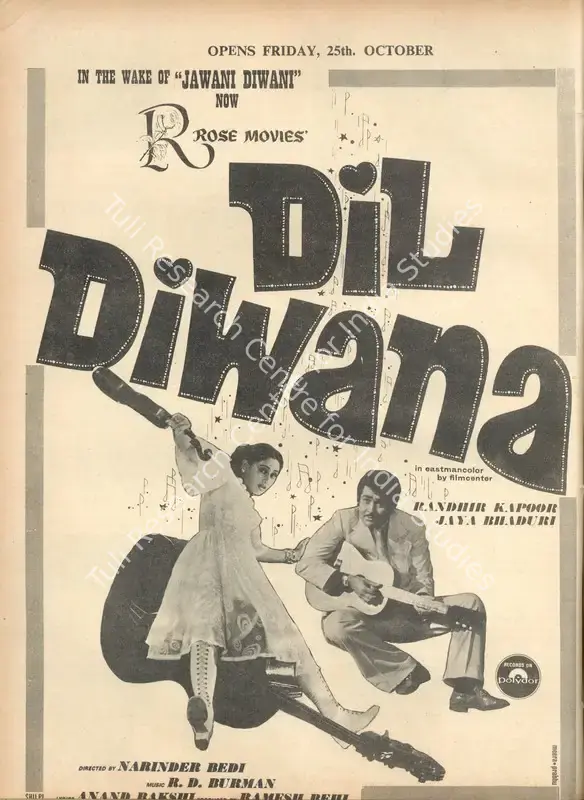 Behl, Ramesh (Producer), Dil Diwana, 1974 | Advertisement, Star & Style, 25 October 1974 | CinemaEducation | 00791907