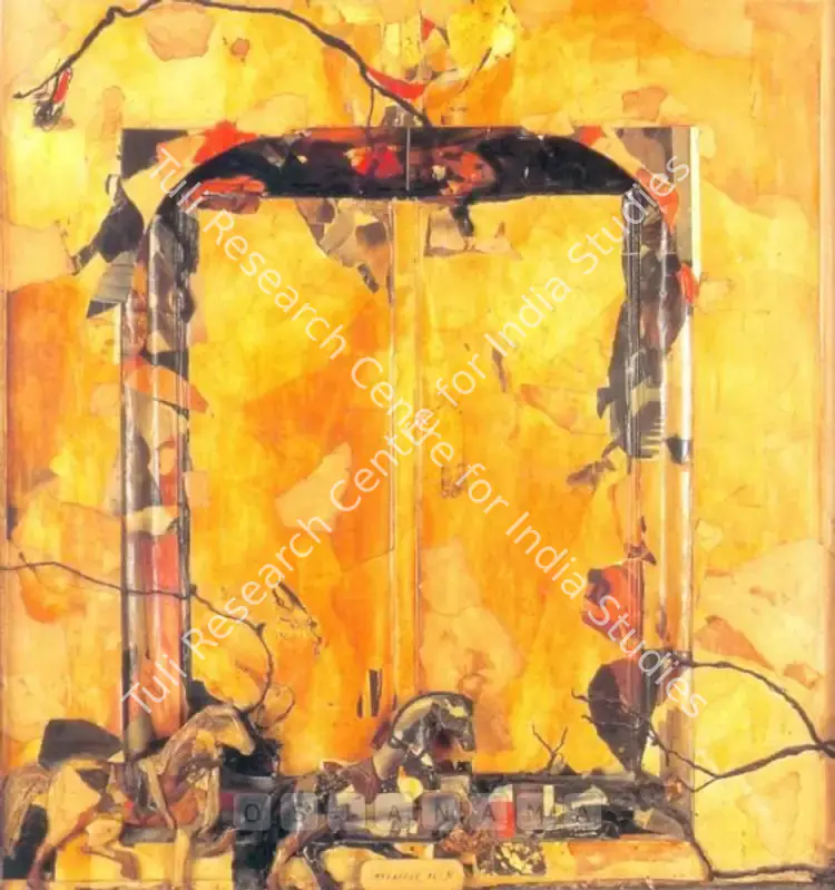 Ali, Muzaffar (Artist). Untitled. Oil, collage and mixed media on paper on wood, 1991 | Painting | FineArts | 00374349