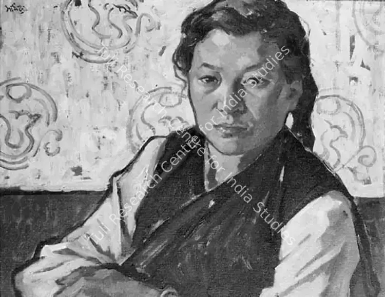 20th Century Indian School (Artist). Portrait Of A Woman. Oil on board, 20th Century | Painting | FineArts | 00372922