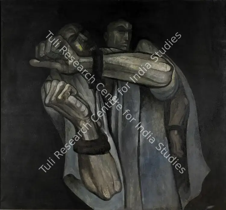 Choudhury, Bijon (Artist). Prisoners. Oil on canvas, 1975 | Painting | FineArts | 00562755
