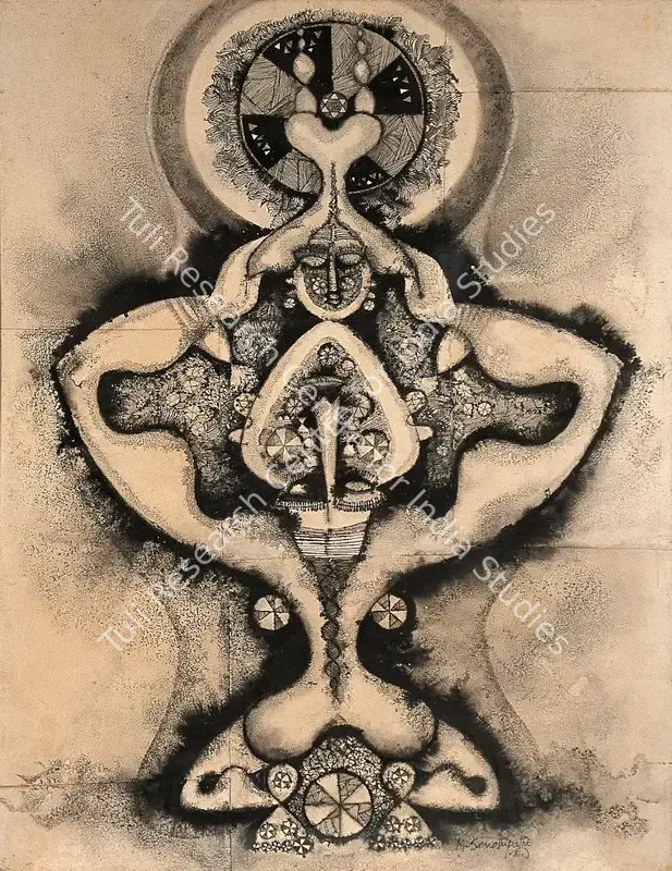 Senathipathi, M. (Artist). Lovers. Wash, watercolour and ink on paper, 1981 | Painting | FineArts | 00599083