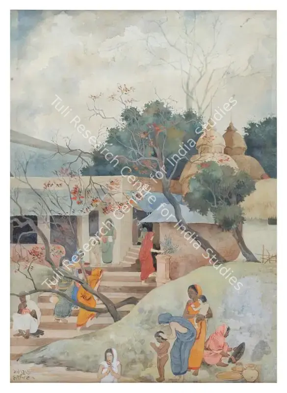 Banerjee, Maniklal (Artist). Untitled (Steps of Kalighat). Tempera, 1936 | Painting | FineArts | 00355737