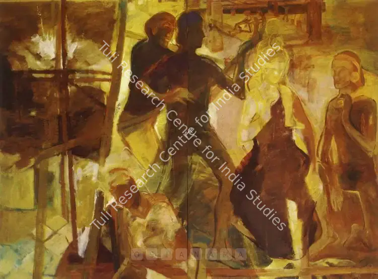 Chowdhury, Arunanshu (Artist). Untitled. Oil on canvas, 1993 | Painting | FineArts | 00561257