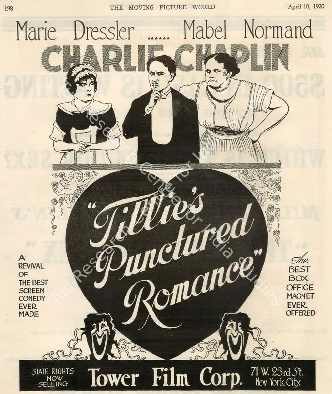 Sennett, Mack (Director), Tillie's Punctured Romance, 1914 | Film Advertisement | CinemaEducation | 00795047