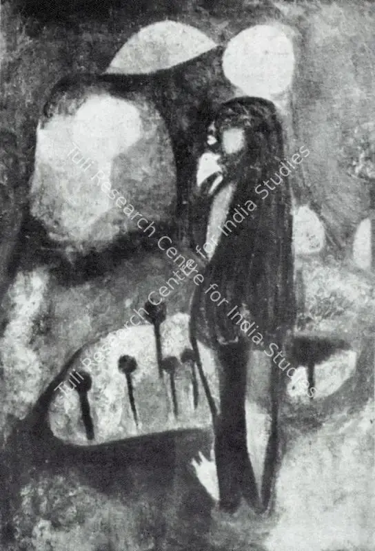 Padmini, T.K. (Artist). Dawn. n.d. | Artrends, January-April 1967 | Painting | FineArts | 00551366