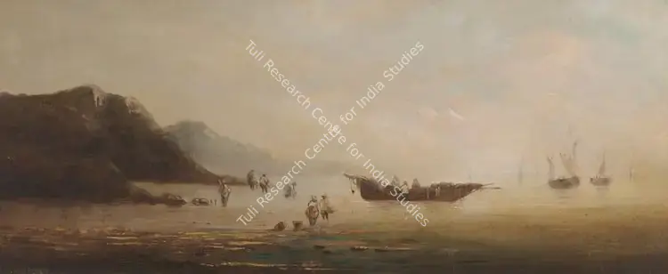 Bomanji, Pestonji (Artist). Seascape With Boats. Oil on board, 1898 | Painting | FineArts | 00354937