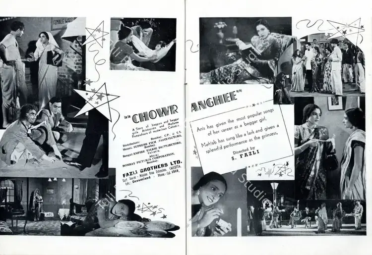 Fazli, S. (Director), Chowringhee, 1942 | Advertisement, Filmindia, June 1942 | CinemaEducation | 00858476