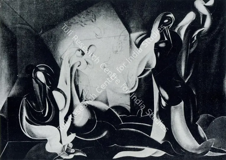 Parekh, Manu (Artist). Man and Woman. Oil on canvas, 1974 | Pictorial Space, 1978 | Painting | FineArts | 00149570