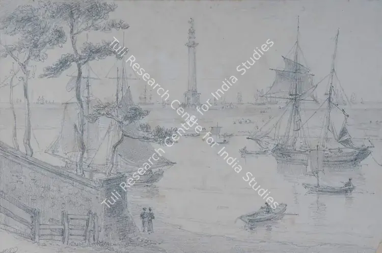 Daniell, William (Artist). The Monument at Yarmouth Norfolk. Pencil on paper, 1821 | Drawing | FineArts | 00362281