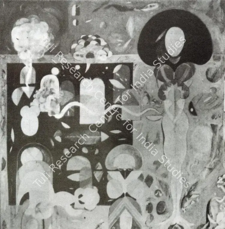 Gopinath, P. (Artist). Biomorphic Images. Tempera, n.d. | Artrends, July 1976 - July 1977 | Painting | FineArts | 00551543