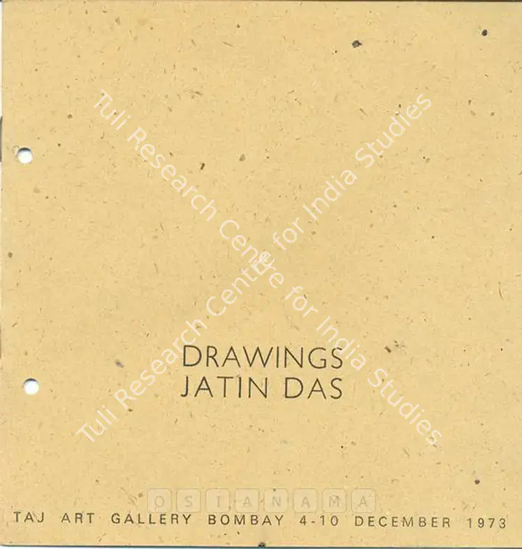 Das, Jatin (Artist). Drawings Jatin Das. Bombay: Taj Art Gallery, 1973 | Solo Exhibition Catalogue  | 00875487