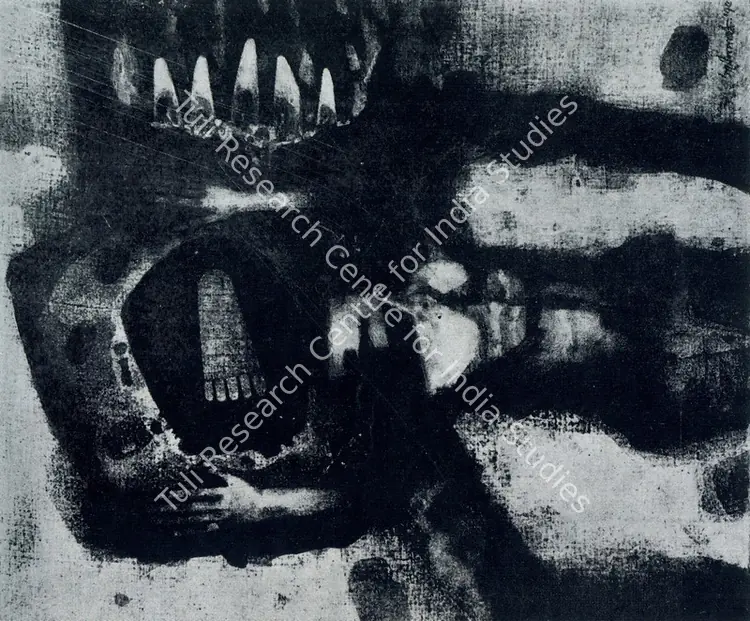 Pyne, Ganesh (Artist). The Footprint. Tempera, 1975 | Pictorial Space, 1978 | Painting | FineArts | 00149548