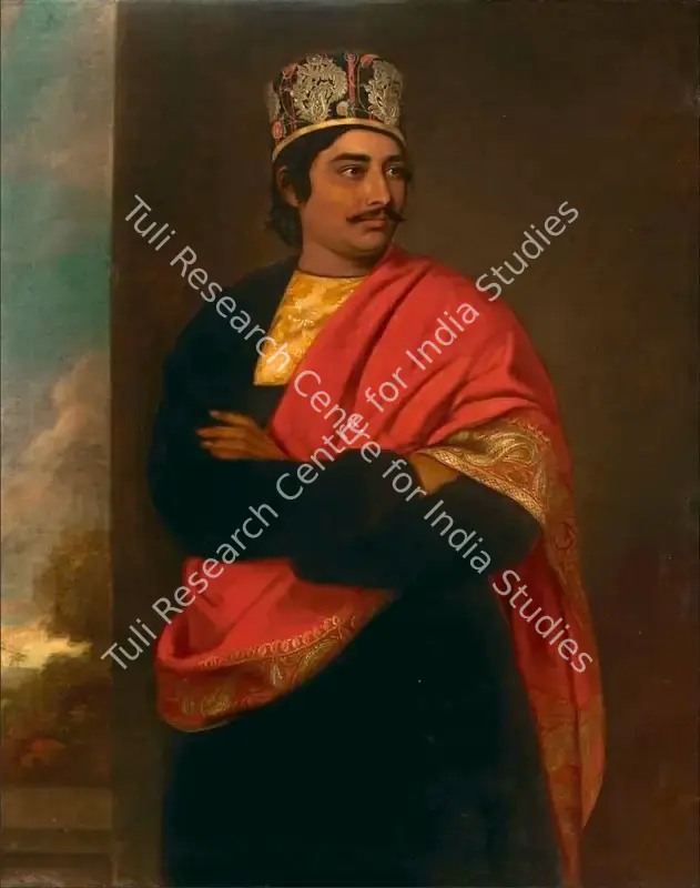 Hudson, Benjamin (Artist). Portrait of Raja Iswar Chandra Sinha. Oil on canvas, n.d. | Painting | FineArts | 00641804