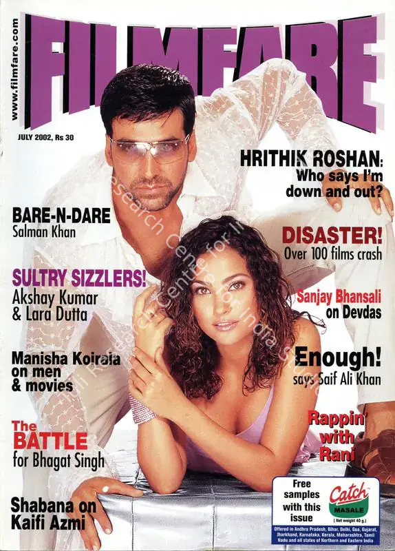 Baliga, Shashi (Editor). Filmfare. 51(7). Bombay: Pradeep Guha, c/o The Times of India, 01 July 2002 | Magazine | CinemaEducation | 00794014