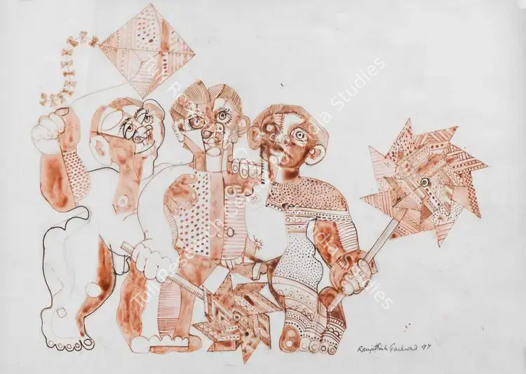 Gaekwad, Ranjitsinhrao (Artist). Untitled. Pencil and ink on tracing paper, 1997 | Painting | FineArts | 00352630