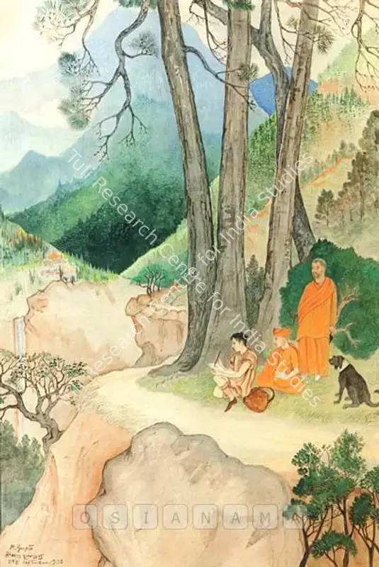 Gupta, Mahindra Bhushan (Artist). Pilgrims In The Himalayas. Watercolour heightened with bodycolour on paper, 1930 | Painting  | 00878221