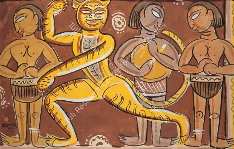 Sreenivasulu, K. (Artist). Tiger Man. Tempera on paper, 1952 | Painting | FineArts | 00646819