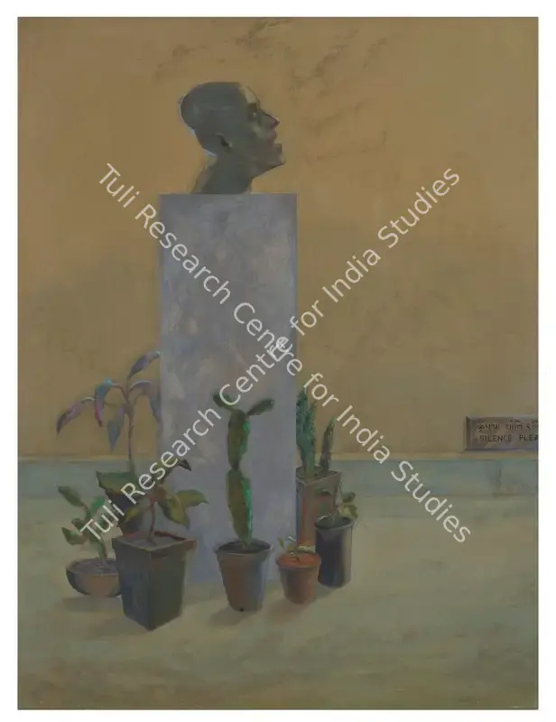 Dodiya, Atul (Artist). Silence Please. Oil on canvas, 1985 | Painting | FineArts | 00418651
