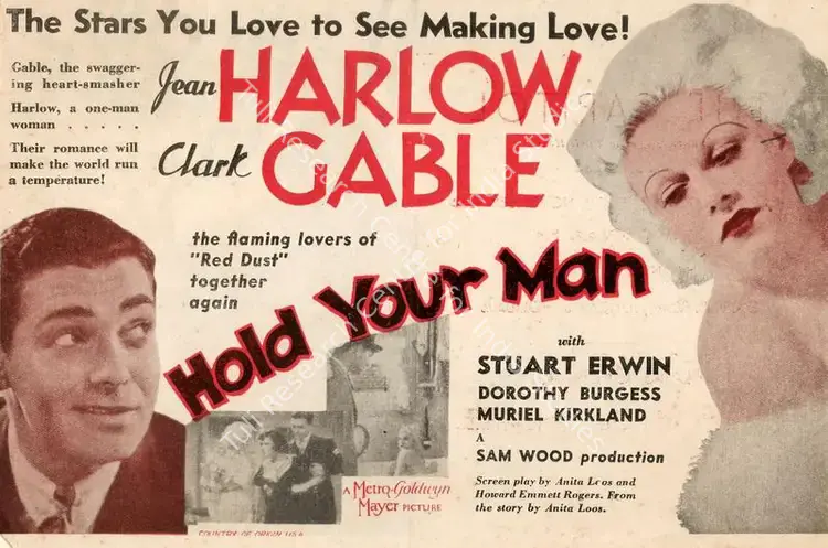 Hyman, Bernard H. (Producer), Hold Your Man, 1933 | Handbill | CinemaEducation | 00760578