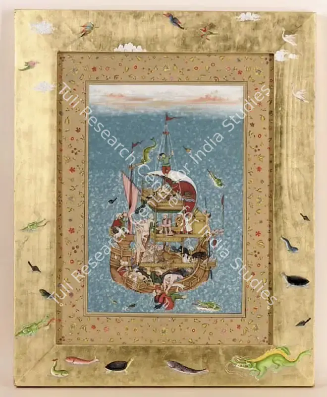 Sharma, Ramesh (Artist). Noah's Ark. Gouache heightened with gold on board, n.d. | Painting | FineArts | 00372982