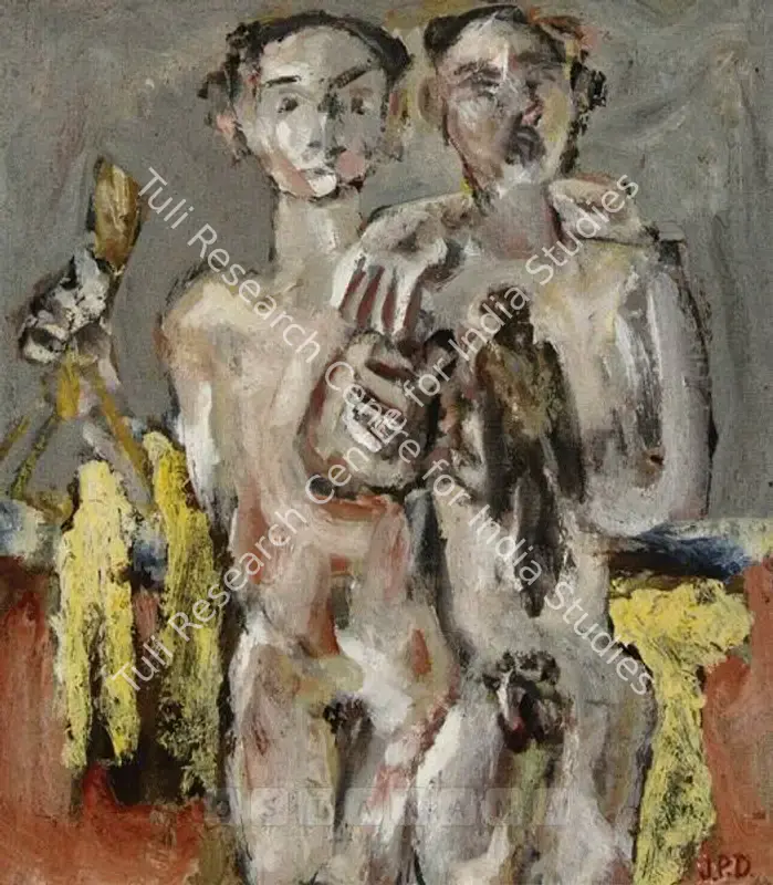 Daraniyagala, Justin P. (Artist). Boys With Sparrow Hawk. Oil on board, n.d. | Painting  | 00880198