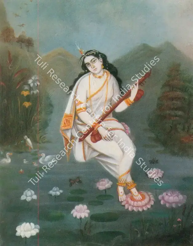 Bengal School (Artist). Saraswati. Oil on canvas, early 20th century | Painting  | 00877619