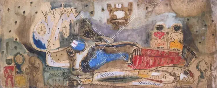 Naidu, Reddeppa (Artist). Untitled. Mixed media on canvas, 1966 | Painting | FineArts | 00562874