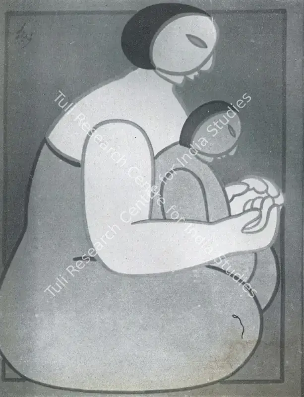 Pal, Pran (Artist). Mother and Child. Oil, n.d. | Marg, October 1953 | Painting | FineArts | 00674730