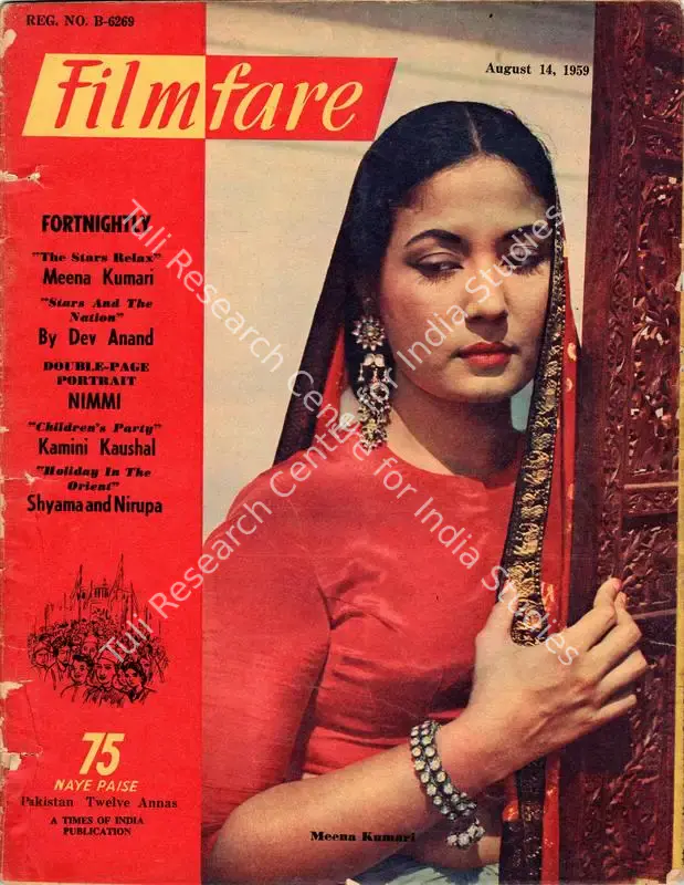 Rao, L.P. (Editor). Filmfare - The Fortnightly Film Magazine. 8(17). Bombay: Pyarelal Sah,  c/o The Times of India, 14 August 1959 | Magazine | CinemaEducation | 00793240