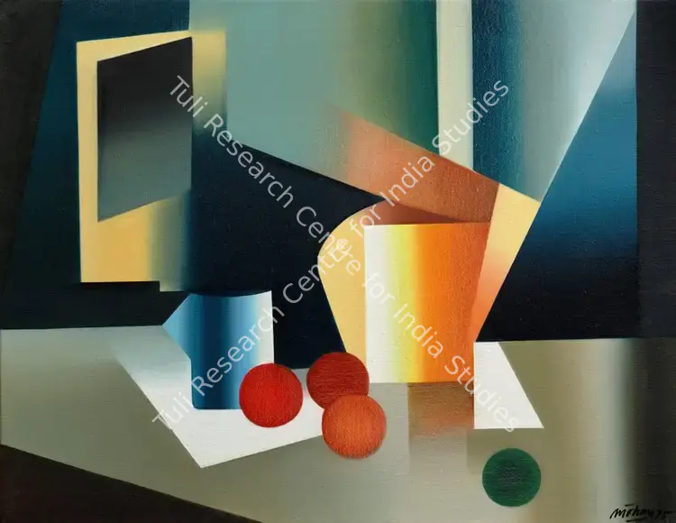 Sharma, Mohan (Artist). Still Life. Oil on canvas, 1975 | Painting | EconomicsArt | 00872826