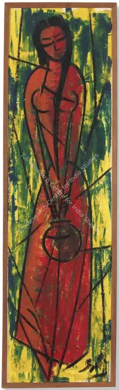 Shrinivas (Artist). Untitled (Lady with Bowl). Oil on board, n.d. | Painting | EconomicsArt | 00869108