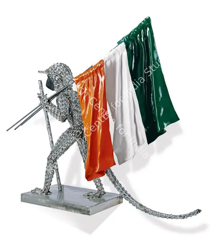 Kotturu, Lakshman Rao (Artist). Flag Vendor. GI steel, black mesh, fencing wire & fibreglass, n.d. | Sculpture | FineArts | 00352266